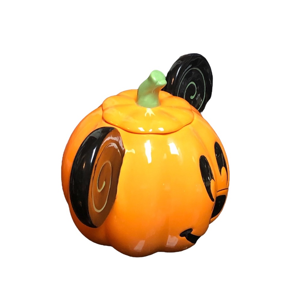 Mickey Mouse pumpkin cookie jar Disney Halloween canister NEW - Picture 4 of 11